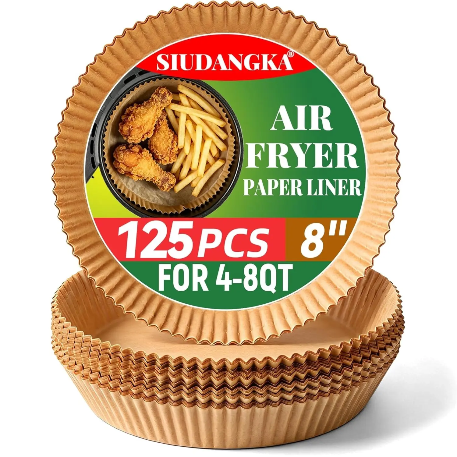 Air Fryer Liners for Ninja Air Fryer, 125Pcs/200Pcs Disposable Paper Liner for most 4-8QT AirFryer