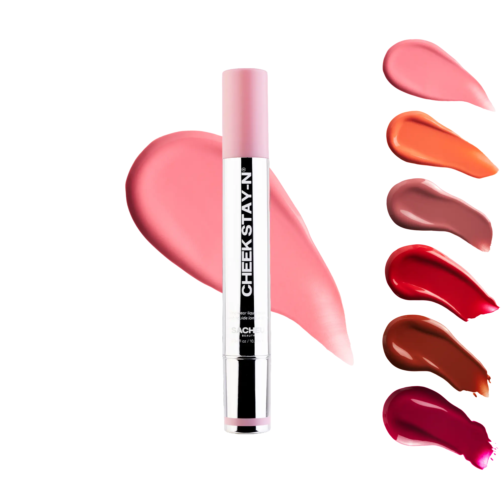 sacheu Cheek STAY-N blush - All-day Liquid Blush Tint Makeup - Long-lasting, buildable, ultra-blendable dewy blush - Comes in Rose Peach and others