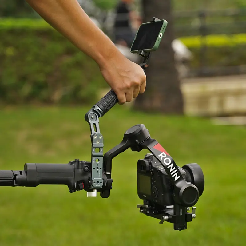 XILETU Foldable Aluminum Alloy Gimbal Handle Accessory for DJI RS 3-Axis Gimbal Stabilizers & Supports, Adjustable Wrist-Saving Grip for Low Angle Smooth Camera Shots