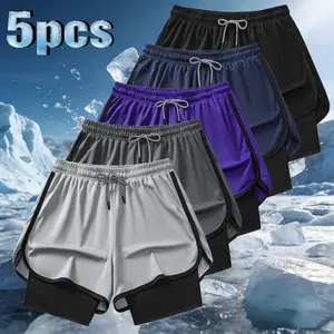 Men’s double-layer breathable sports set for spring/summer—fitness & beach quick-dry running outdoor casual basketball outfit