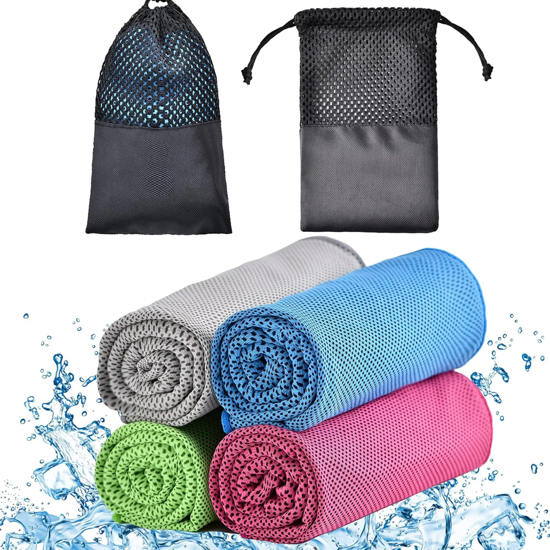 Cooling Towels - 4 Pack Cooling Towel(40"x12"), Cooling Towels for Neck and Face, Microfiber Soft Breathable Cooling Towel for Hot Weather