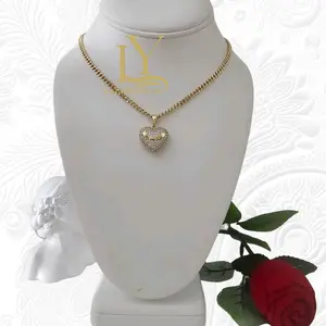 LaYaiBoutique #1943 High Quality 14k Gold Plated Heart Necklace and Pendant