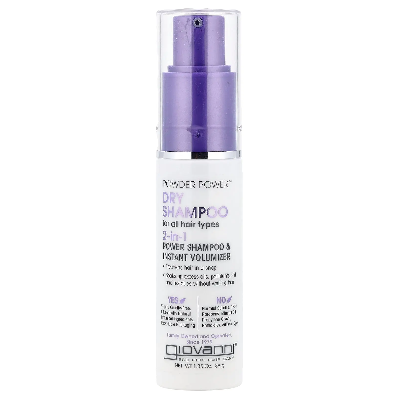 Giovanni Powder Power™ Dry Shampoo, 2-in-1 Power Shampoo & Instant Volumizer, For All Hair Types, 1.35 oz (38 g)