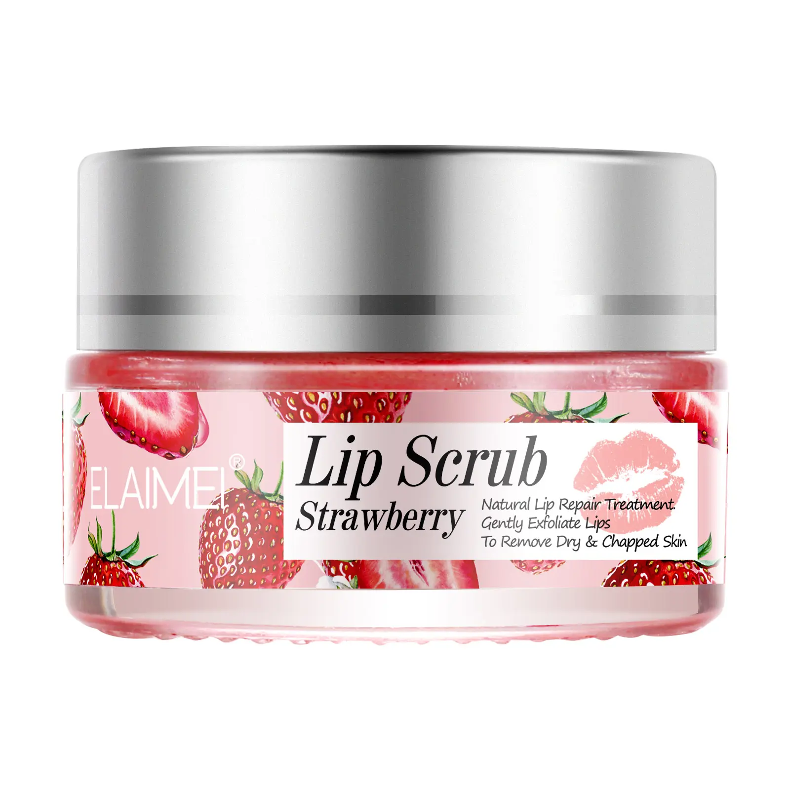ELAIMEI Strawberry Extract Lip Scrub Stick - Compact & Convenient Exfoliator, Nourishing Treatment for Dry Chapped Lips, Gentle Hydrating Daily Care, Single Item