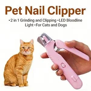 2-in-1 pet nail clipper and grinder, dog nail clipper trimmer, ultra quiet electric nail set, rechargeable