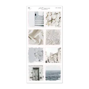 Photo Squares • Coastal | Sticker Sheet for Journals, Bullet Journal, Planner, or Scrapbook in Washi or White Paper