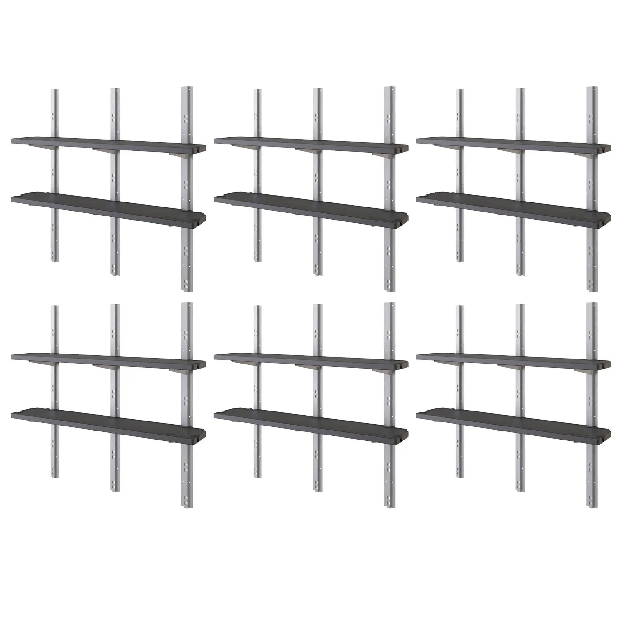 Suncast Vertical Shed 12 Shelf Space Saving Wall Mount Outdoor Storage, Black