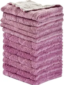 12PCS Kitchen Towels Dish Towels, Multipurpose Reusable Dish Cloths, Double-Sided Microfiber Cleaning Rags for Furniture, Car, Tea, Bowl, 10x 6 inch