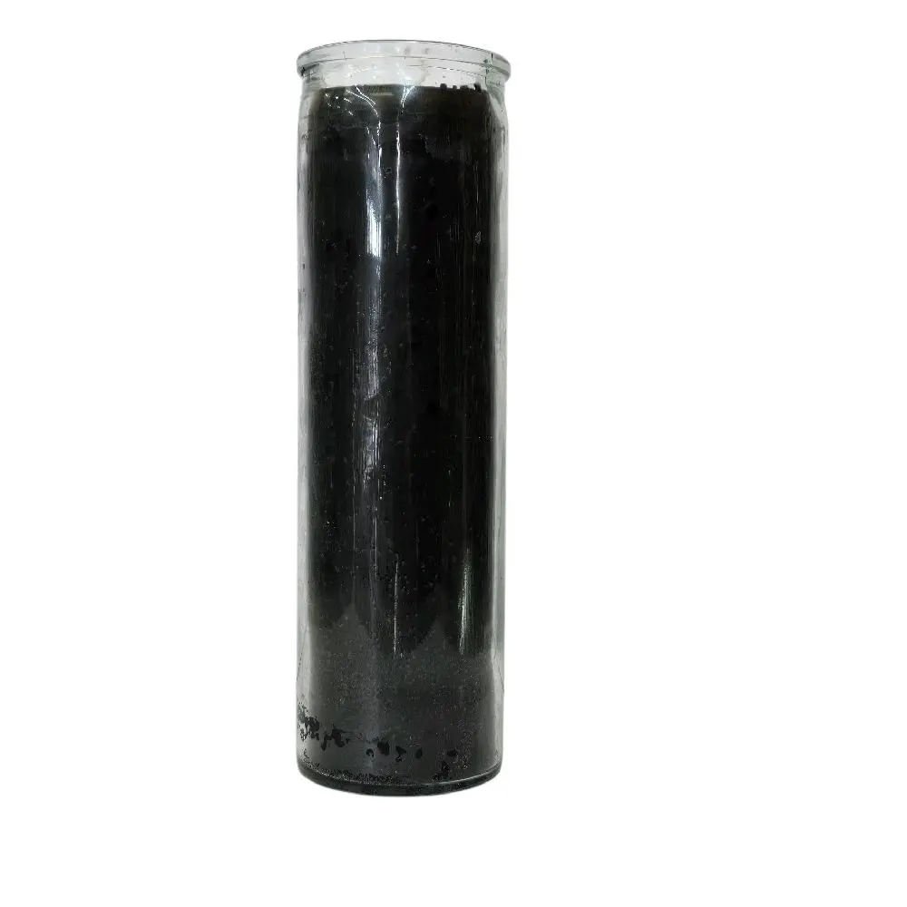 Black Glass Candle - Black Cylinders for Home Decor, Reversal Protection, Spiritual Cleansing (Simple Design), Black Candles