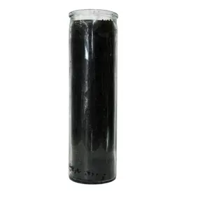 Black Glass Candle - Reversal Protection and Spiritual Cleansing - Simple Black Cylinder Design