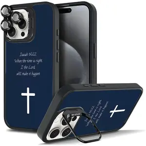 Bible Verse with Elegant Cross Phone Case For iphone 16 15 14 13 12 PRO PLUS MAX Gift Ideas Anti-drop Cellphone Protective Shell With Ring Stand Magsafe Tough Shockproof Mobile Phone Cover
