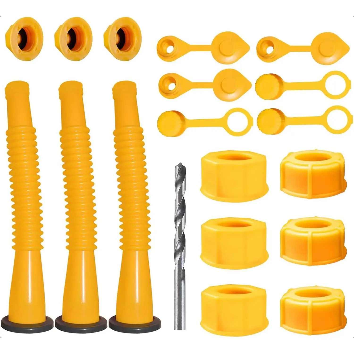 Gas Can Spout Replacement, Gas Can Nozzle Replacement.for 1/2/5/10 gallon gas cans.Upgraded replacement gas can spout with flexible nozzle, vent cap, thick rubber pad, spout cover