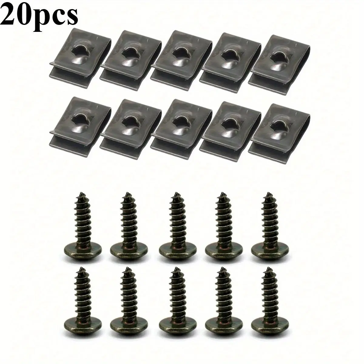 20Pcs car screw base U-clip car modification clip metal interior fender bumper protection clip metal seat