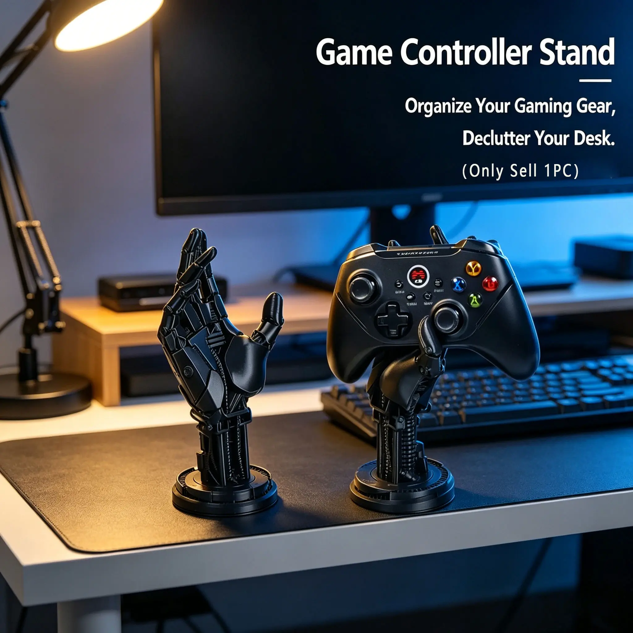 3D Printed Mechanical Hand Game Controller Holder Cyberpunk Decor Desktop PS45 Xbox Switch Stand Decorative Ornament Perfect for Gifting