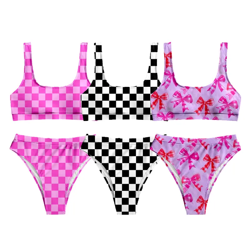 Women's High-Waisted Swim Sets for Women - Comfortable, Stylish, Quick-Drying, Breathable Beachwear Fit Bathing Suit for Sports & Outdoor Use | Colorblock Bikini Outfits, Swimsuits Bikinis, Bathing Suit Women Set, Women's Swimsuits