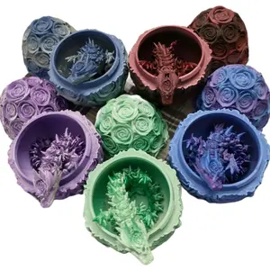 3D Printed Articulating Rose Dragon and Egg Figurine Shelf Decor Lightweight Decoration Ornaments egg set