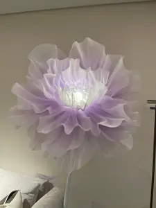 Flower Floor Lamp - Purple Petal Design with Warm LED Lights for Home Decor and Ambiance Enhancing Cozy Atmosphere
