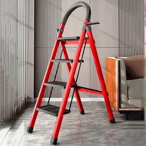 1 heavy-duty 3/4/5-step portable folding ladder, weighing 500 pounds, durable plastic folding ladder with anti slip pedals, lightweight and easy to carry, suitable for household and industrial use.
