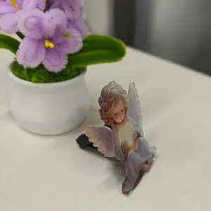 Angel Heart Car Vent Clip, Fashionable Angel Theme Interior Accessory, Aromatherapy Diffuser, Perfect Holiday Gift, Fresh Air, DIY Perfume Oil