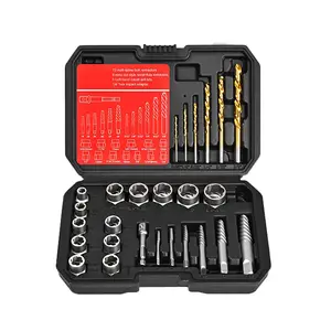 26Pcs Multi Nut Bolt and Screw Extractor，Multi-Spline Bolt Remover Tools，Easy Out Broken Lug Nut Extraction Socket Set for Damaged,Frozen,Studs,Rusted,Rounded-Off Bolts,Screws，35#CR-MO 42#CR-MO 6542/4341 HSS Steel Cobalt