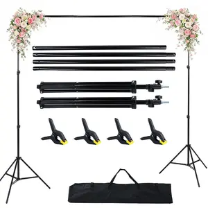 Backdrop Stand, 10x6.5ft Photo Studio Adjustable Backdrop Stand Kit, Heavy Duty Backdrop Stand with Steel Base and Carry Bag for Parties, Events Decoration, Photography, Photo Video Studio, Birthday Parties, Wedding