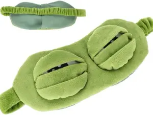 3D Deep Frog Sleep Mask, soft and comfortable, no nose pressure, portable and light-blocking. Suitable for night use, sleeping, yoga and travel, ideal sleep aid. #GlobalSelection