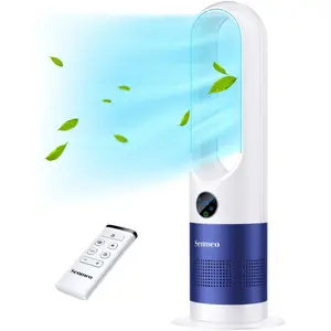 Bladeless Fan, Bladeless Tower Fan with Remote, 8 Speeds & 90° Oscillation & 9 Hour Timer, Large LED Display with Auto Off, Easy to Clean, Standing Floor Fan for Bedroom, Home, Office