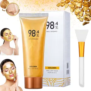 24K Gold Foil Peel-Off Face Mask with Brush - Blackhead Remover, Anti-Wrinkle Mask for All Skin Types - The Perfect Gift for Women
