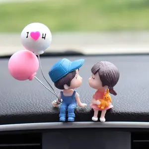 Cute Car Decoration Lovely Couple Car Decoration Cute Cartoon Couples Action Figure Figurines Balloon Ornament Auto Interior Dashboard Accessories for Boys Girls Gifts