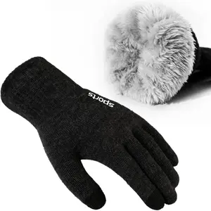 Winter Gloves for Men Women - Wool Fleece Liner Touchscreen Gloves, Thermal Warm Winter Gloves for Cold Weather