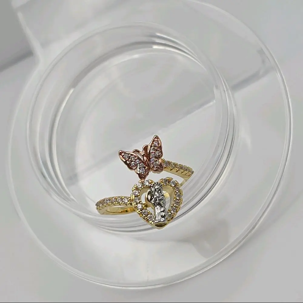 The grim reaper/La Santa Muerte beautiful ring with butterfly fancy design adjustable to all sizes