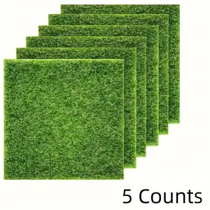 Artificial Grass Panel, Miniature Fairy Garden Grass, Artificial Craft Greenery for Dollhouse Decor & DIY Projects