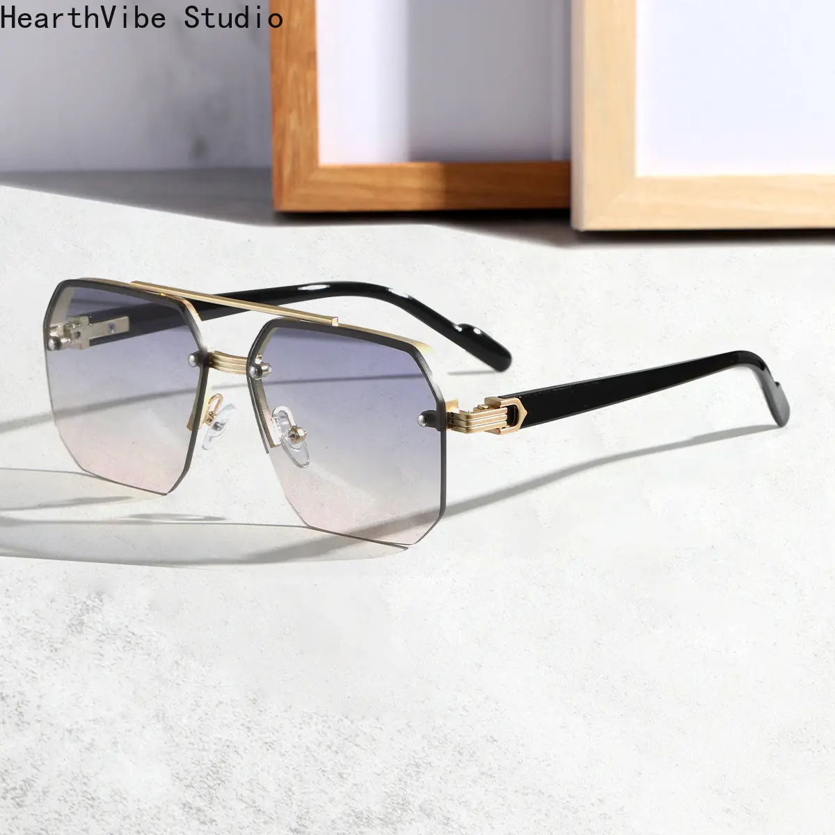 2026 Unisex Modern Square High Quality Lightweight Durable Metal Frame Sunglasses - Men's Windproof Polarized Sports Eyewear for Driving, Fishing with Double Beam Shades, High Quality Sunglasses, Lightweight Durable Sunglasses