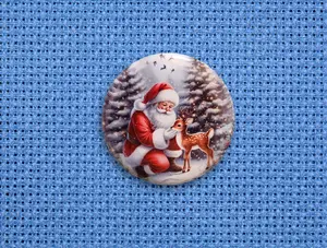 Santa and Reindeer Magnetic Needle Minder – Christmas Cross Stitch & Embroidery Accessory
