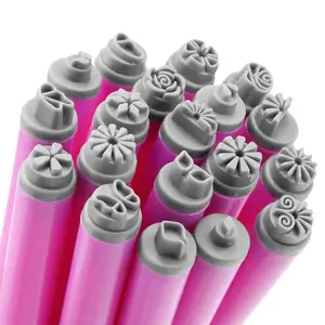 19pcs Nail Stamp Art Pen Set, Practical Nail Stamper Tools for Women Various Pattern Butterfly Snowflake Flower Nail Stamping Pen Nail Dotting Tool Ideal Nail Accessories for Home DIY