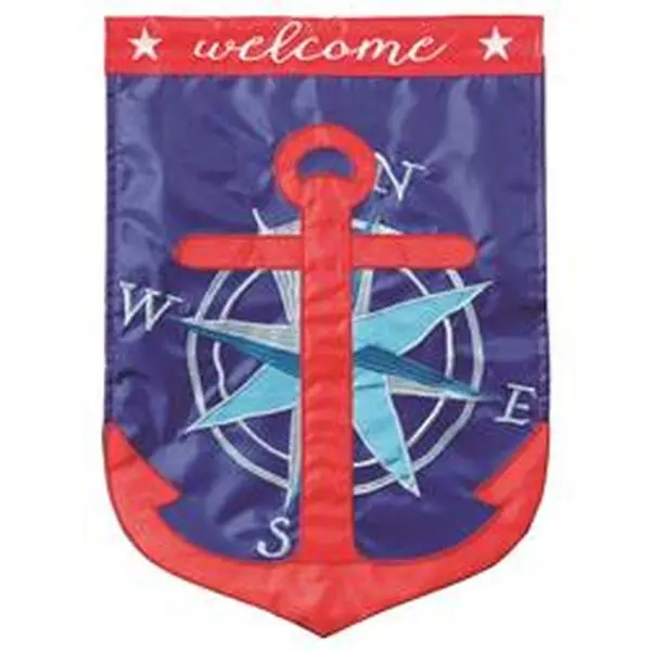 Dicksons M001776 Anchor-Shaped Flag Welcome Banner, 29x42 Inches, Banners