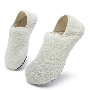 Unisex Slip-On Furry Barefoot Slippers - Soft Fleece Non-Slip Sole Cozy Sock-Style For Home Yoga Travel Comfort