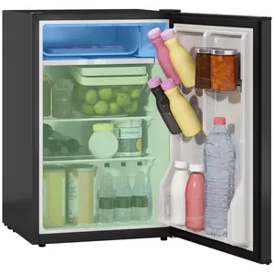 HOMCOM 2.5 Cu.Ft Mini Fridge with Freezer, Single Door Small Refrigerator with Adjustable Thermostat Energy-efficient Low Noise, Mini Refrigerator for Bedroom, Dorm, Office, White