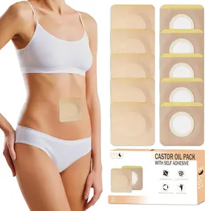 Disposable Castor Oil Pack Wrap for Belly Button, Castor Oil Pack Belly Wrap Self-Adhesive, Highly Absorbent, Anti Leakage, No Wash, Portable (Oil Not Included)
