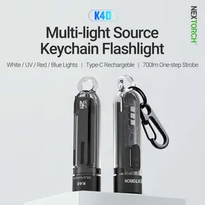 NEXTORCH K40 Multi-Light Source Keychain Flashlight, Portable Torch for Camping, Hiking Outdoor Activities