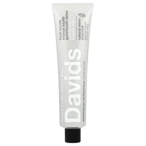 Davids Whitening + Antiplaque Toothpaste, Natural Mint + Charcoal , 5.25 oz (149 g)