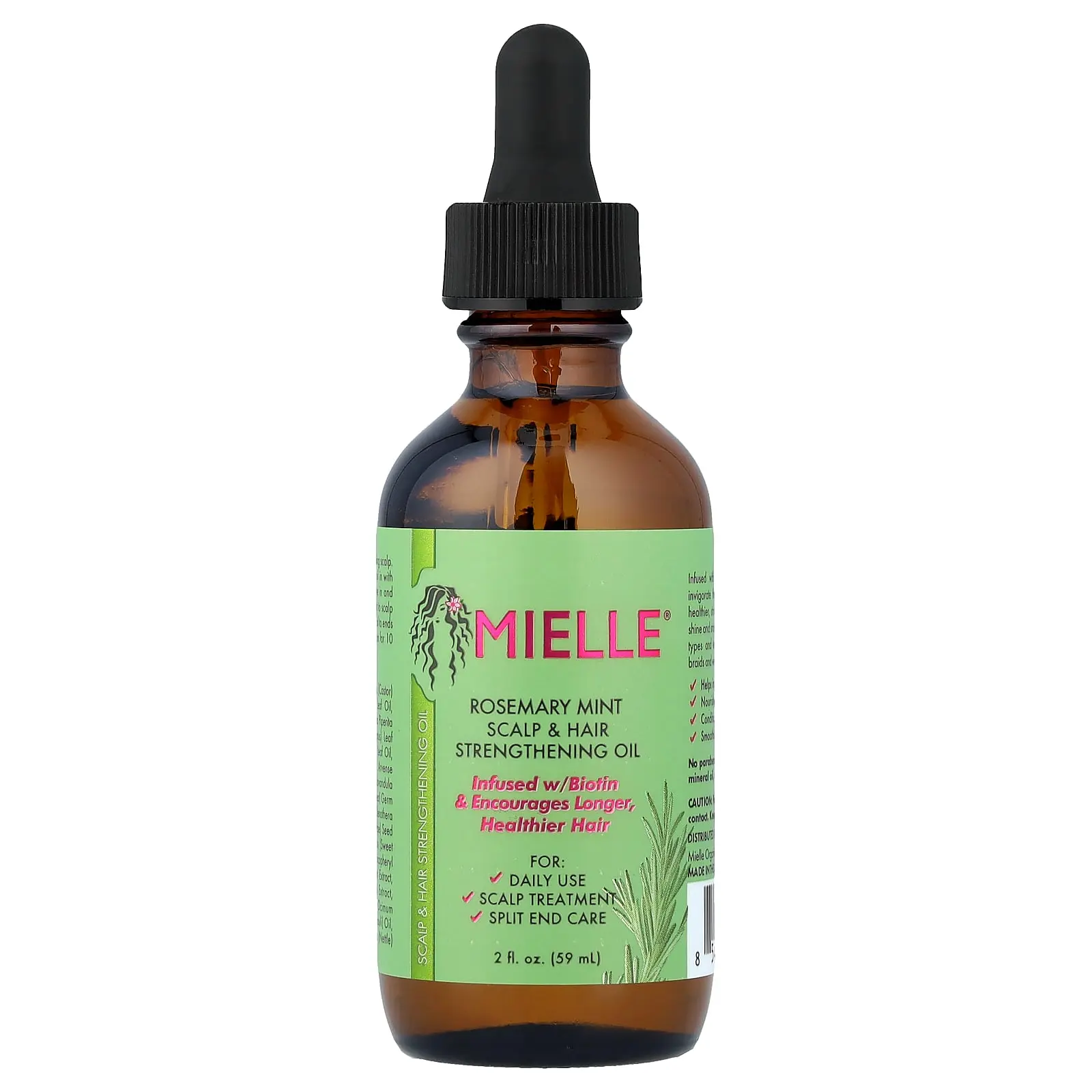 Mielle Scalp & Hair Strengthening Oil, Rosemary Mint, 2 fl oz (59 ml)