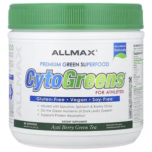 ALLMAX CytoGreens®, Premium Green Superfood For Athletes, Acai Berry Green Tea, 9.4 oz (267 g)