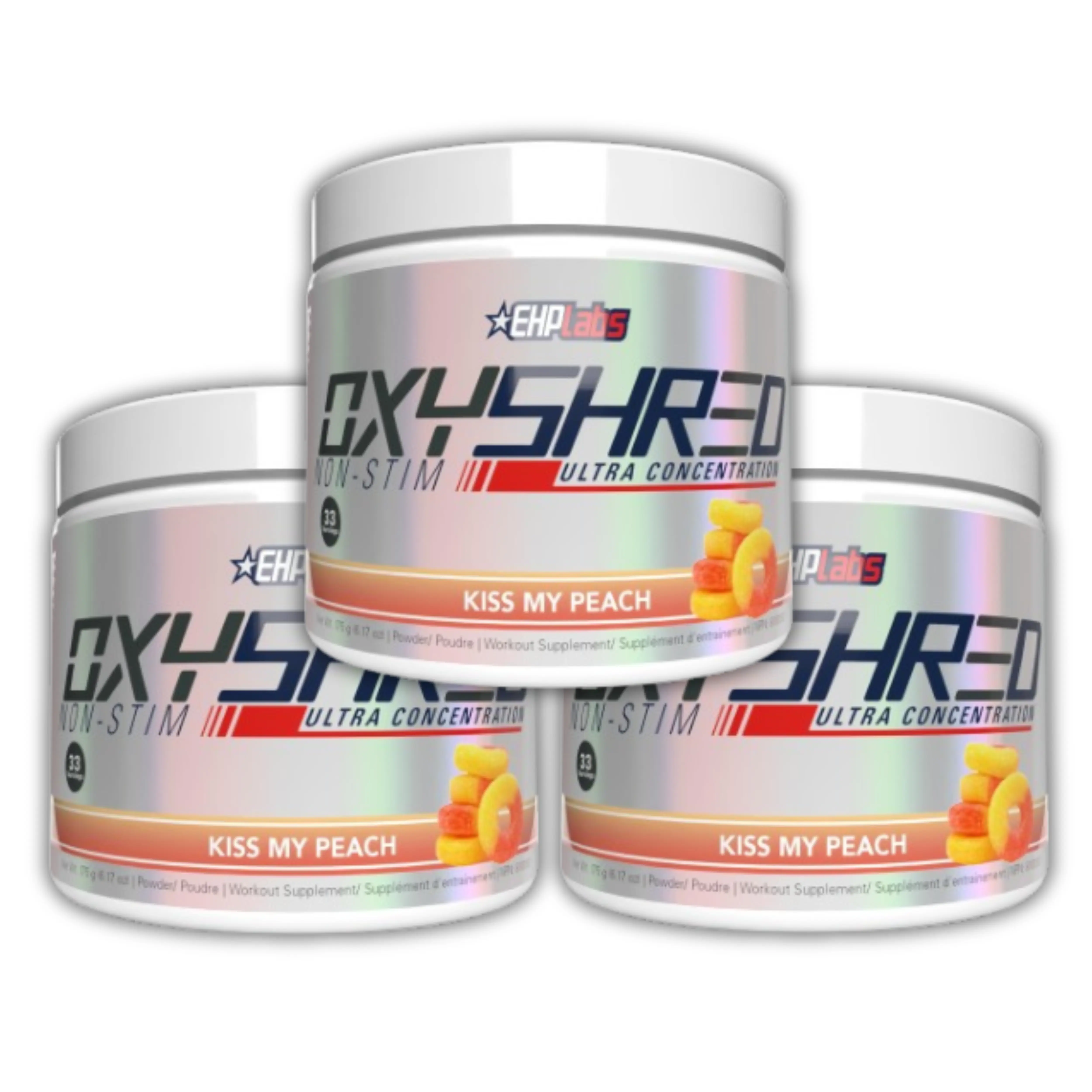 OxyShred Non-Stim Pre-Workout 3-Pack | 3 x 33 Serves | Caffeine-Free Energy Powder | Stimulant-Free Performance Support | Bulk Value Bundle
