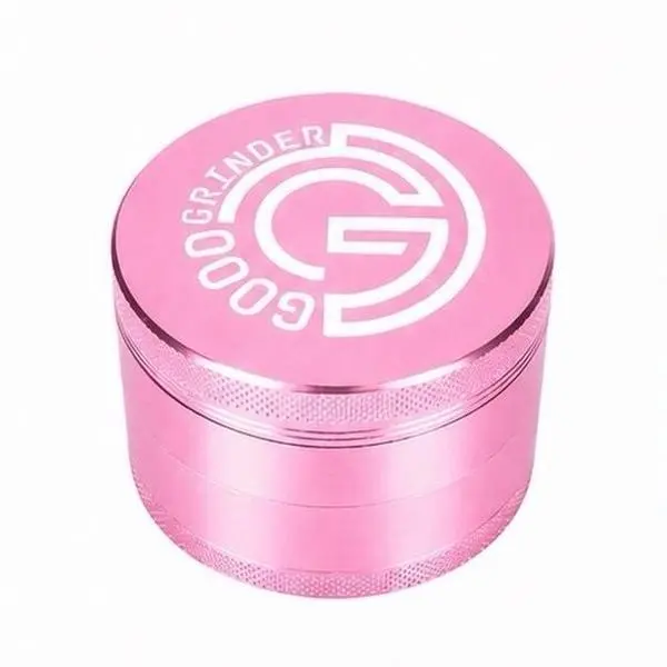 Pink Grinder, Good Grinder, High Quality, Manual Hand Grinder, Anodized Aluminum, Diamond Teeth, 1.5 Inch 40mm, 2 Inch 50mm, 2.5 Inch 63mm Sizes, 4 Part Grinder, 4 Chamber Grinder, Metal Grinder, Coffee Bean Grinder, Spice, Seasoning, Dry Ingredients