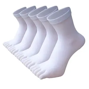 Men's 5-Toe Mid-Calf Toe-Separated Socks, Multi-Size All-Season Breathable Sweat-Absorbent Odor-Resistant Sports Socks for Male Youth,summervibes