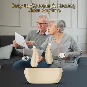 Invisible Fit Sound Amplifier for Comfort All Day&Adjustable Volume Sound Amplifier for Elderly USB Rechargeable