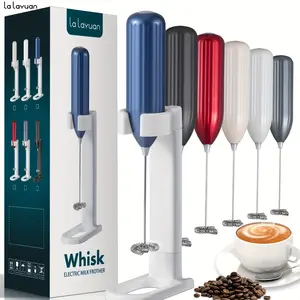 Lalayuan Powerful Electric Milk Frother,Mini Milk Foamer,Battery Operated(Not Included)Stainless Steel Drink Mixer,Handheld Electric Whisk For Coffee,Latte,Cappuccino,Chocolate,Matcha,Foam Maker,Electric Wireless Blender Mini Coffee Maker,Hand Mixer
