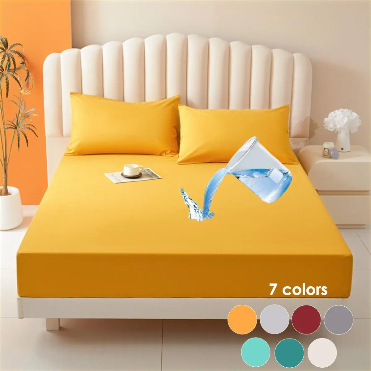 Water Bottle Pattern Polyester Bedding Set, 2/3 Counts/set Including 1 Count Fitted Sheet & 1/2 Counts Pillowcase, Soft Comfortable Cooling Bed Sheets Bedding Set, Bed Sheet Sets for Home Bedroom
