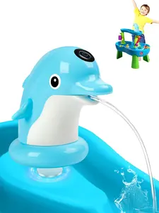 （Pump only）Dolphin Water Table Pump with Magnetic Base No Drill 3H Runtime Continuous Flow Rechargeable for Step 2 for Kids Outdoor Water Play Toys Stable Water Fun Accessories Blue​